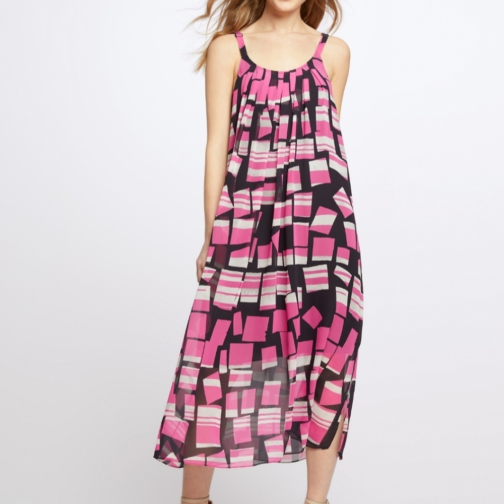 Nic + Zoe Block Party Print Pleat Shift Dress